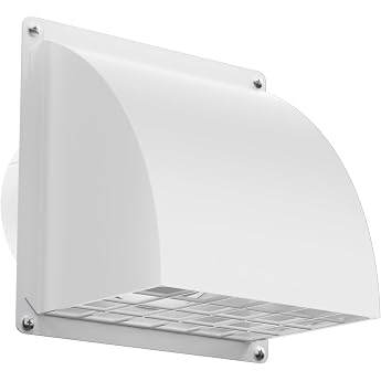 HG Power Ventilation Grille 100 mm Exhaust Air Grille 100 mm Weather Protection Grille Quiet Ventilation Grille Lockable for Bathroom Fans Air Conditioners Kitchen Extractor Hood Dryer White