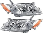 Evan-Fischer Headlight Set Compatible with 2007-2009 Toyota Camry Left Driver and Right Passenger Side Halogen