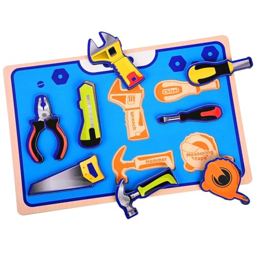 Image of Tools Wooden Puzzle | Baby Puzzle for 2-4 Years Old Toddlers | Learning Puzzle Toys for Pre School and Montessori Kids