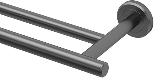 Gatco 4244MX Latitude II - Toallero doble de 24 pulgadas, color negro mate disponible en Yaxa Venezuela