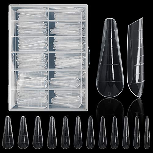 AORAEM Ballerina Dual Nail Molds,120Pcs Coffin Full Cover Acrylic Gel Dual System Nail Form Molds with Box for Nail Extension(#Coffin Shape)
