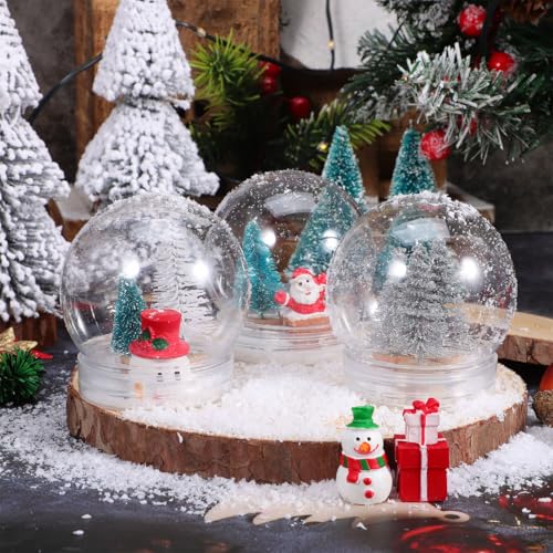 Globos de nieve transparentes de plástico kit de esferas navideñas con rosca de 2.36" 6