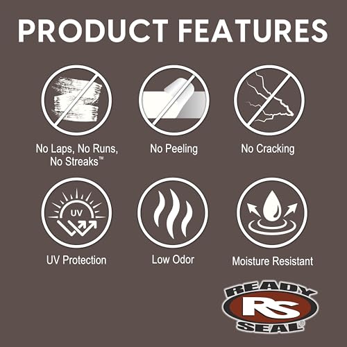 Image of Ready Seal Exterior Wood Stain & Sealer, Burnt Hickory, Turbo Spray | 24oz semi-transparent oil-based stain & sealer for decks, fences, siding & pergolas; no primer, no streaks, UV protection.