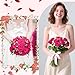 36 Pcs Hot Pink Roses Hot Pink Artificial Flowers Bulk Fake Rose Bouquet Bridal Artificial Roses with Stems Long Stem Realistic Faux Rose Flower for Wedding Bouquet Arrangement Centerpiece Party Decor