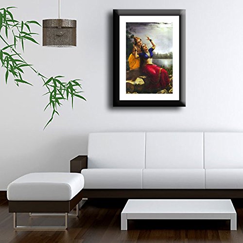 Image of Tallenge - Radha Bilas - Raja Ravi Varma Mythology Collection - Small Poster Paper - Framed (12 x 18 inches)