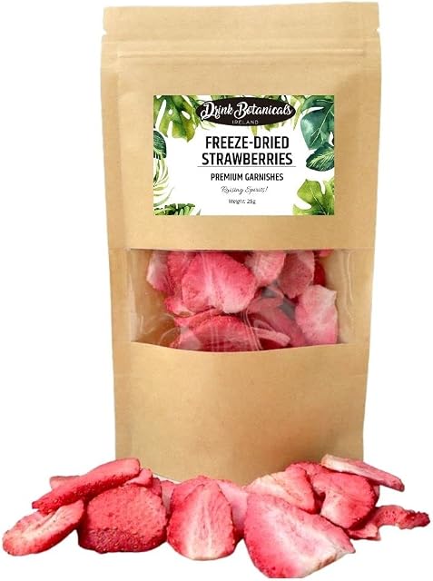 Drink Botanicals Ireland Freeze Dried Strawberries Slices | Non GMO | Perfect for Baking, Cakes, Natural Dry Strawberry Pieces (25 g (Pack of 1))