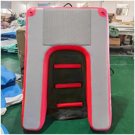 Inflatable Dog Ramp, Dog Water Entertainment Toy, Portable Puppy Board, Easy Access to Water, Suitable for Boats and Swimming Pools, Water Parks (Red)