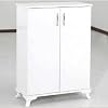 Fashion Wooden Multi-Purpose 2-Lid 3-Shelf Cabinet and Shoe Rack, Kitchen Supply Cabinet - White