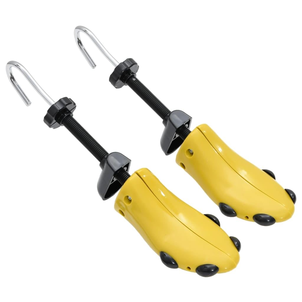 Schuhspanner Gelb mit Schuhanzieher aus Kunststoff verstellbar EU 37-41 für Damen Herren zum Dehnen Weiten Formen und Pflegen von Schuhen Stiefel und Sportschuhen
