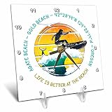 3dRose American Beaches - Agate Beach, Gold Beach, Oregon Summer Travel Gift 6x6 Desk Clock