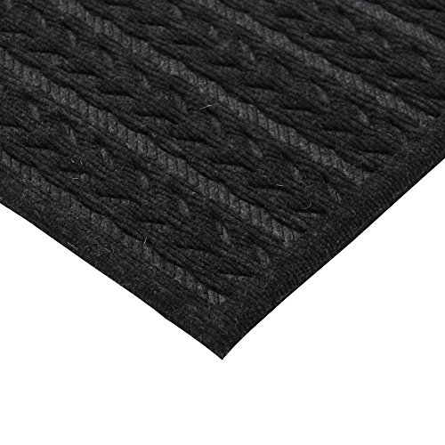 JVL Knit Design Scraper Cable Door Mat, Charcoal, 40 x 60 x 1 cm, 40 x 60 cm (Rectangular) - Image 2