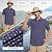 WARHORSEE Printed Fishing Shirts for Men UPF 50+ Breathable Stretch Mens Button Down Short Sleeve Hiking Casual Shirts,NavyAnchor,L