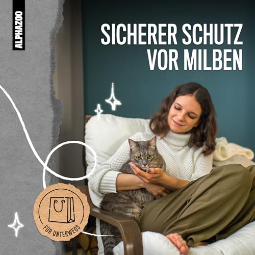 alphazoo MilbHunter Anti Milben-Spray 500 ml – Natürliches Milbenmittel für Hunde, Katzen, Pferde & Hühner – Wirksamer Schutz gegen Milbenbefall, Herbstgrasmilben & rote Vogelmilbe