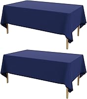 Vista 57 de AUSSPVOCT 2 manteles de lino texturizado para mesa rectangular, 52 x 70 pulgadas, mantel rectangular impermeable, lavable, tela para mesa
