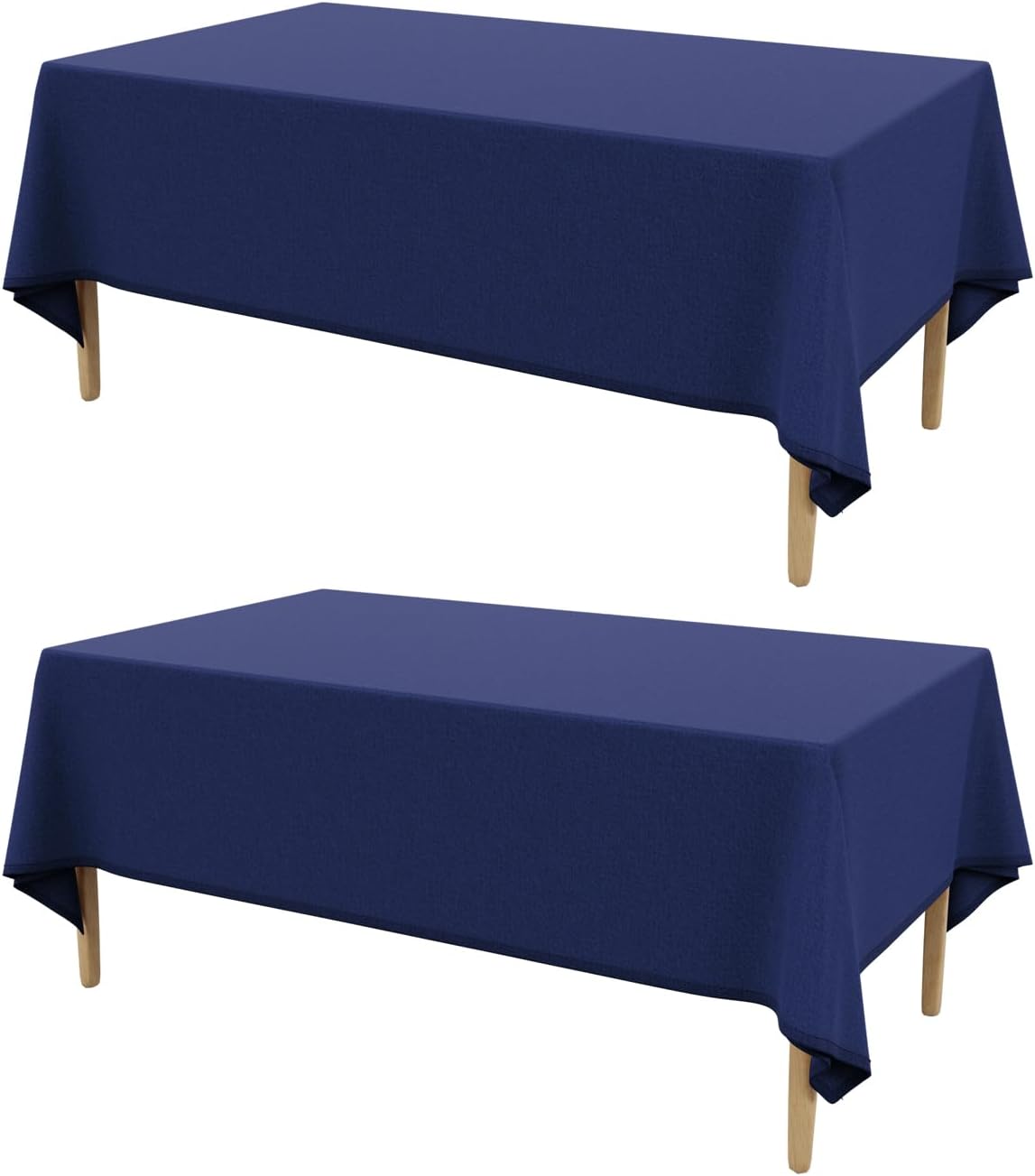 AUSSPVOCT 2 Pcs Textured Linen Table Cloth for Rectangle Table - 52x70 Inch Cloth Tablecloth Rectangular Waterproof Washable Fabric Dining Table Cover for Christmas Holiday Party Kitchen Decor