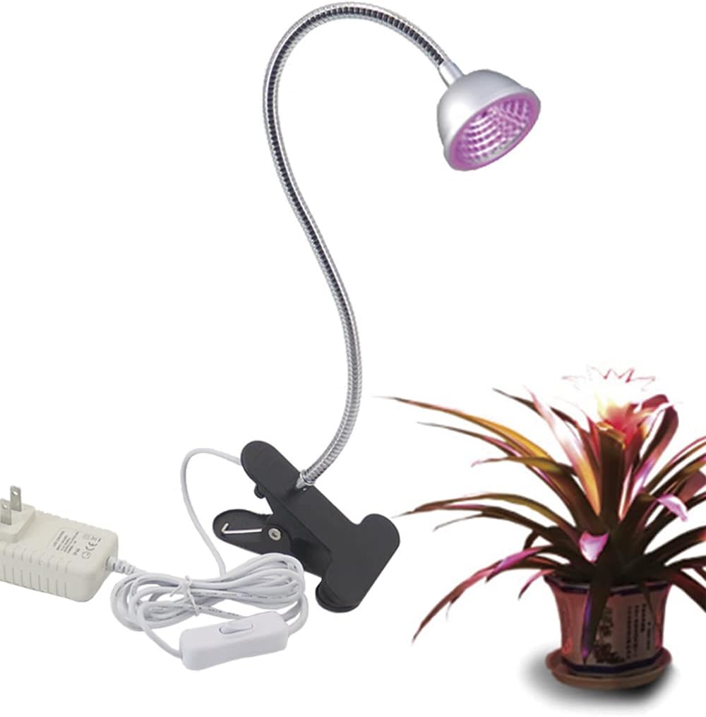 Small LED grow light with Clamp and Switch
