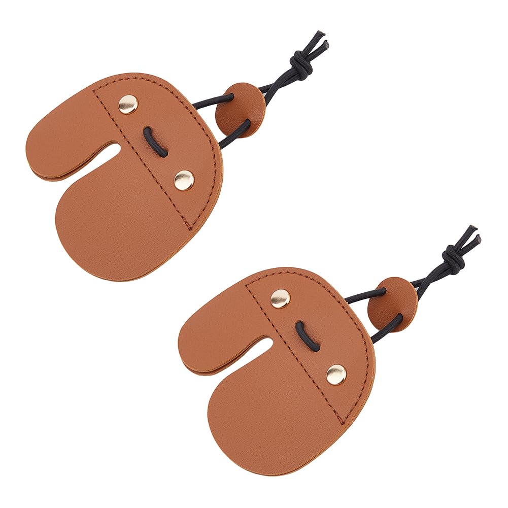 SUPERFINDINGS 2 Pezzi Linguette per Tiro con L'Arco Protezione per Le Dita Regolabile Similpelle Linguette per Arco In Pelle Protezione per Tiro con L'Arco per Caccia Tiro Al Bersaglio