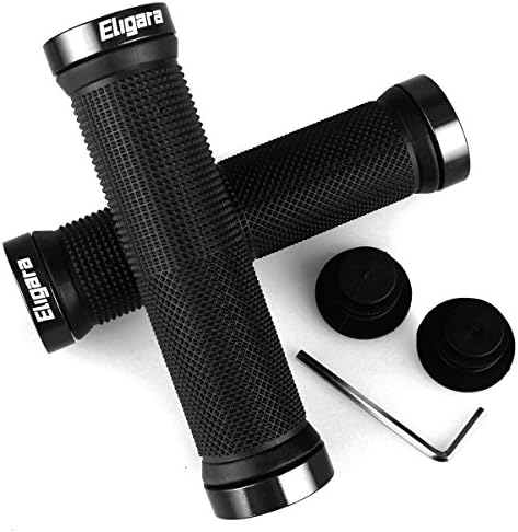 ELIgara Bike Handlebar Grips, Non-Slip-Rubber Bicycle Handle Grip Aluminum Lock, Bike Grip Scooter Cruiser Tricycle Wheel Chair Mountain Road Urban Foldable Bike MTB BMX