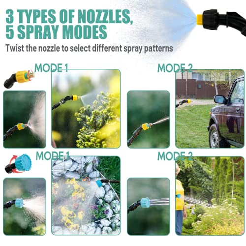 Battery Powered Garden Sprayer With 3 Mist Nozzles, 1.35 Gal Lawn Water Sprayer With Usb Rechargeable Handle And Telescopic Wand, Portable Electric Sprayer With Shoulder Strap For Gardening, Cleaning #TOP2