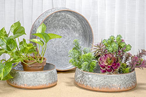 Red Co. Set Of 12.5” To 9” Decorative Galvanized Metal & Copper Nesting Bowls In 3 Sizes #TOP3