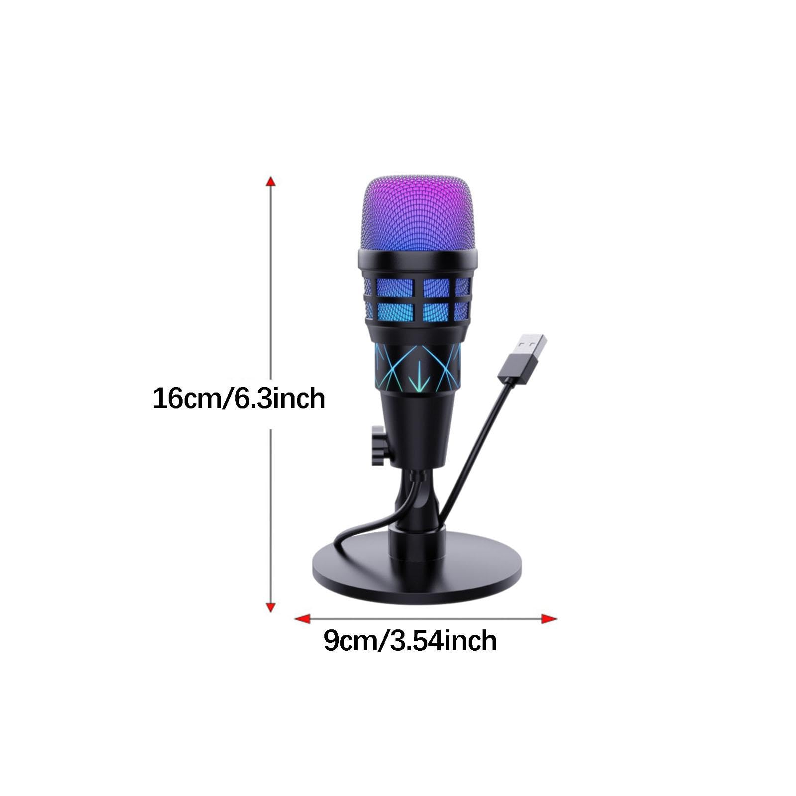 Microfono USB da Gioco per PC, Microfono a condensatore per Chat Online per Principianti, per Computer con riduzione del Rumore per Studio di, con Motivo