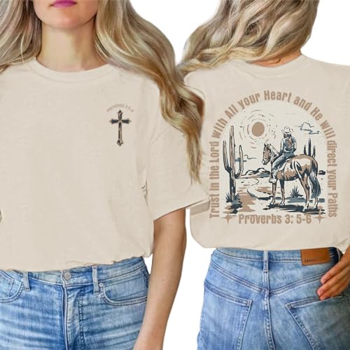 Western Shirts for Women Christian Shirt Country Western Cowboy Graphic Tshirts Proverbs Bible Verse Short Sleeve Tops2