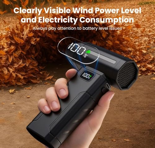 Image of High-Speed Mini Jet Blower Fan, Rechargeable Turbo Air Duster with LED Power Display, Compact Strong Airflow Cleaner