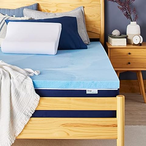Sleep Innovations 2-Inch SureTemp Memory Foam Topper. 10-year limited warranty. Made in the USA. California King Cover