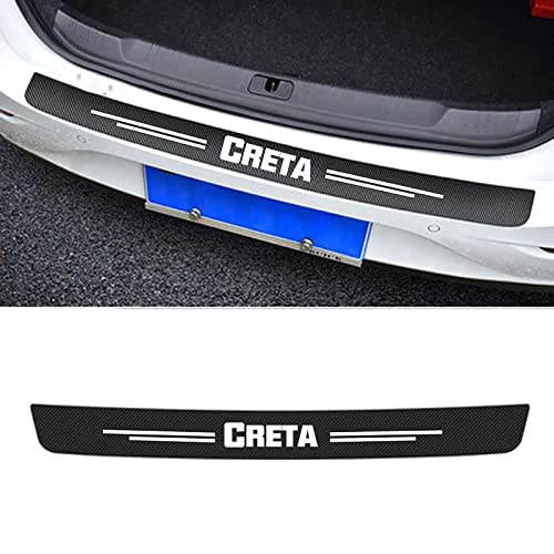 MKPMRAT Fibre Carbone Protection des Pare-Chocs Autocollants, pour Hyundai Creta 2021 2020 2019 2018 2017 2016 2015 2014 IX25, Voiture Anti-Rayures Arrière Plaque de Seuil de Coffre Cover