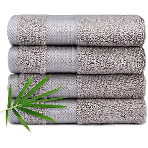 CANFOISON 4PCS Washcloths for Face and Body,Sensitive Skin,Adult Kids Baby Luxury Hotel Sap Gym Towels Dark Grey Super Soft Highly Absorbent Bathroom Towels 13"x 13" Cover