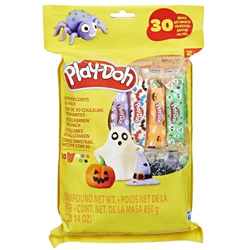 PLAY-DOH 30 Pack Spooky Colors, Individually Wrapped 1 Ounce Sticks for Halloween, Trick or Treat, or Fall Seasonal Arts & Crafts for Kids 2+
