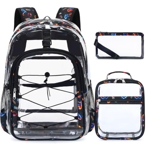 DIGOBAY Mochila transparente, jogos vermelho-azul
