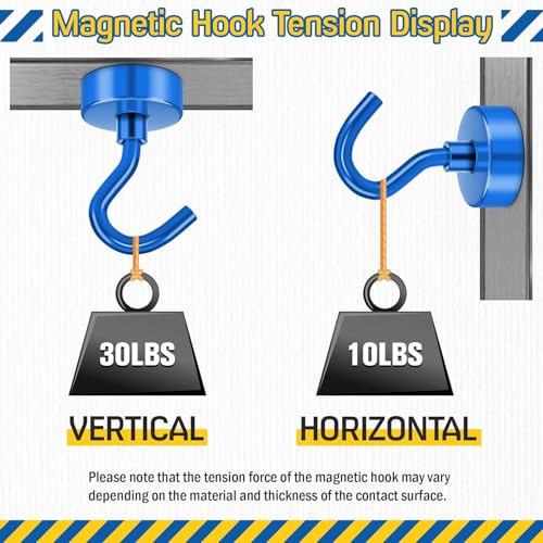 Image of FINDMAG Magnetic Hooks for Cruise Cabins, 28 Pack, Blue, 30 LB+ | Heavy Duty Magnetic Hooks for Travel, Grill, Locker, Fridge, Refrigerator and Office, Cruise Essentials 2026
