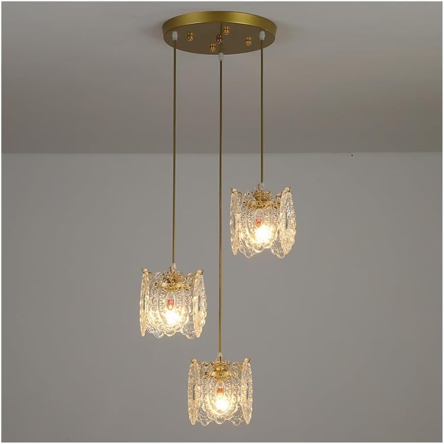 Lustre en verre de luxe français pour remplacer un plafonnier classique sans relief
