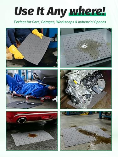 Image of Heavy Duty Oil Absorbent Pads 9.8 inch x 13 inch 10 Pcs Automotive Absorbent Pads