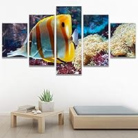 SIGNWIN 5 Panel Canvas Wall Art Deep Under for Home Decorations Ready to Hang - 60
