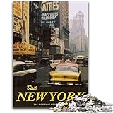 Rompecabezas de 1000 Piezas para Adultos y Adolescentes Que visitan Nueva York Juguete Educativo Intelectual descompresor Regalos de Amigo Secreto (50x75cm) 1000 Piezas