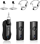KIMAFUN Wireless Microphone System, 2.4G Wireless Microphone Headset and Lavalier Lapel Mics 2 in 1 for Speaker, PA, Audio Mixer, Teaching, Preaching, Public Speaking, KM-G70(1TX1RX)
