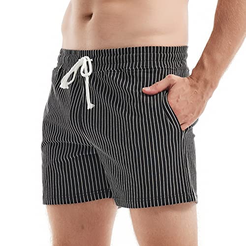 Firottii Mens Sweat Workout Shorts 5 Inch Inseam Casual Athletic Jogger Short Shorts For Men(Black M) #TOP1