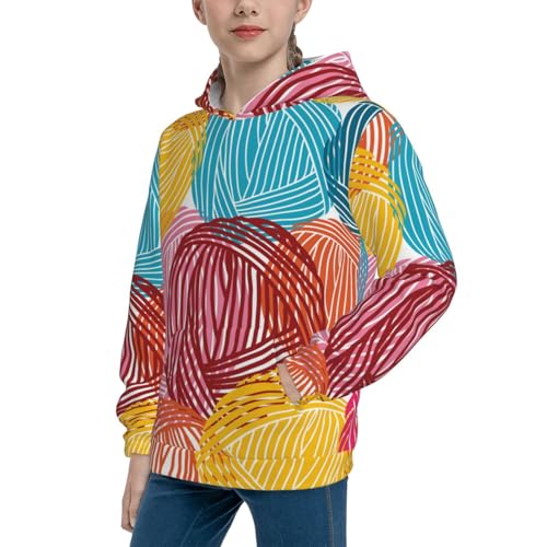 Colorful Wool Balls Kid Hoodies Boys Sweatshirts Girls Pullover with Pocket2