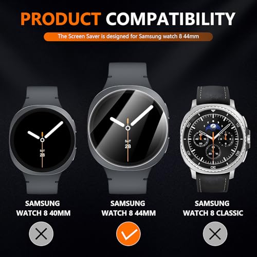 Suoman 2-Pack for Samsung Galaxy Watch 8 44mm Screen Protector, 9H Hardness Tempered Glass Protective Film +Positioning installation by Suoman - Used condition - Image 2