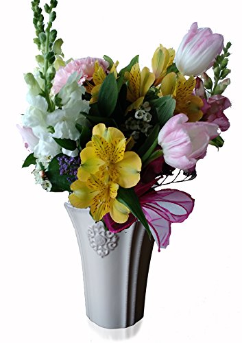 White Southern Living At Home Petite Arrange-it-easy Flower Vase4