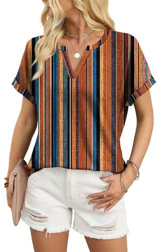 Image of WIHOLL Womens Blouses Spring Tops Short Sleeve Shirts Dressy Casual Summer Vacation Fashion Clothing 2026
