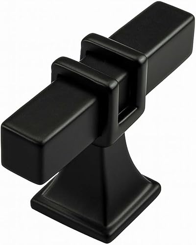 Modket Euro Bar - Manija cuadrada para gabinete, acero inoxidable 304, perilla de 2 pulgadas, color negro mate, paquete de 1