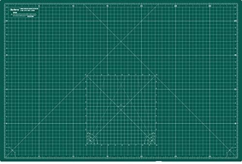 DUVERRA Professional Cutting Mat A1 Self-Healing Double Sided Durable Non-Slip PVC - Imperial - Inchs / Metric - cm/mm – 34 Inch x 23 Inch / 89cm x 59 cm – Green/Green
