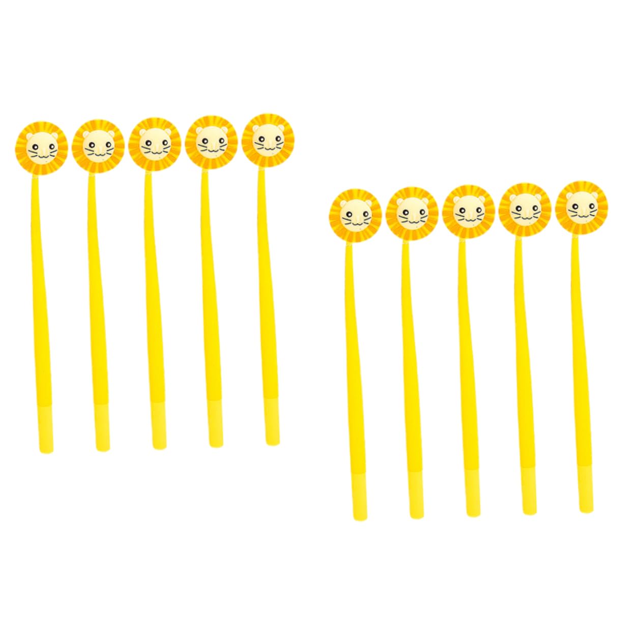 Uonlytech Set 10pezzi Penne Gel Inchiostro Nero Grip Comodo e Materiale Plastico, Penne Adorabili per Scrittura e Decorazioni Scuola