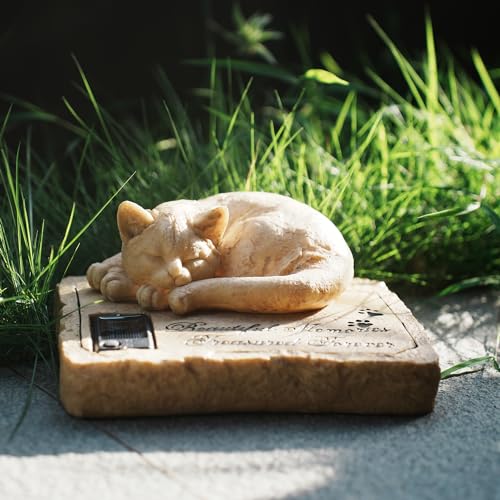 YLSMILE Pedras Memoriais Solares para Gatos, Lápides Memoriais para Animais de Estimação, Marcadores