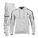 riou Chaqueta con Capucha Forro Polar Sudadera con Capucha Hombres de Manga Larga Hoodie Casual Abrigo Otoño-Invierno Chandal