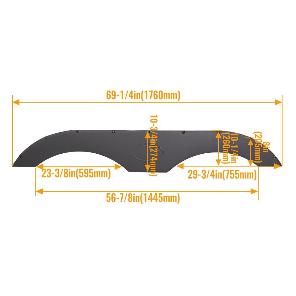 YUOQDKE For RVs Campers And Trailers Pair of Tandem Trailer Quarter Panel Skirt In Black Plastic FRCATPOTTFSIBN