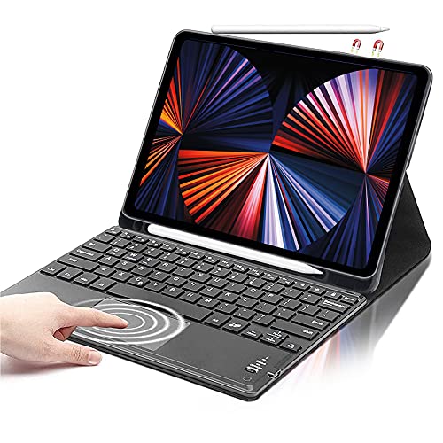 iPad Air 4th Gen Keyboard Case 10.9 inch, Case with Keyboard for iPad Pro 11 (2021/2020/2018) - Bluetooth Touchpad Keyboard, Protective Cover with Pencil Holder [Support Apple Pencil Charging]